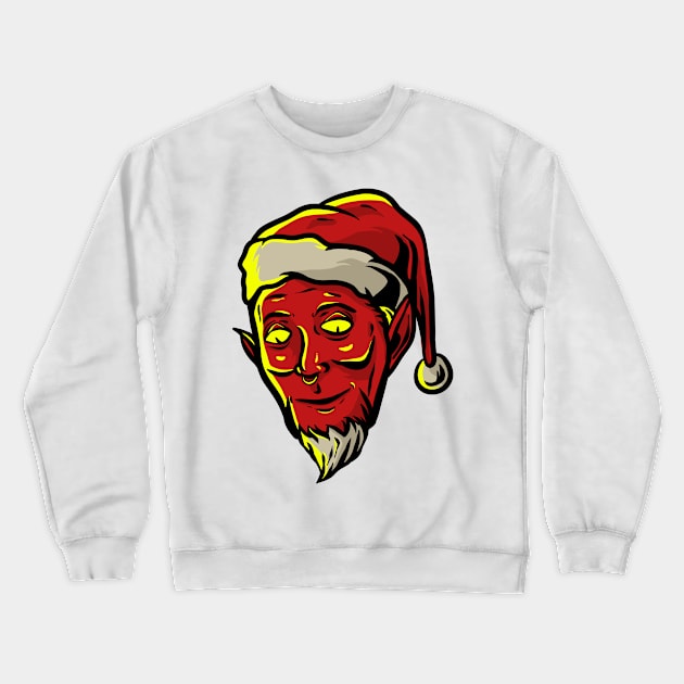 evil santa Crewneck Sweatshirt by PlasticGhost